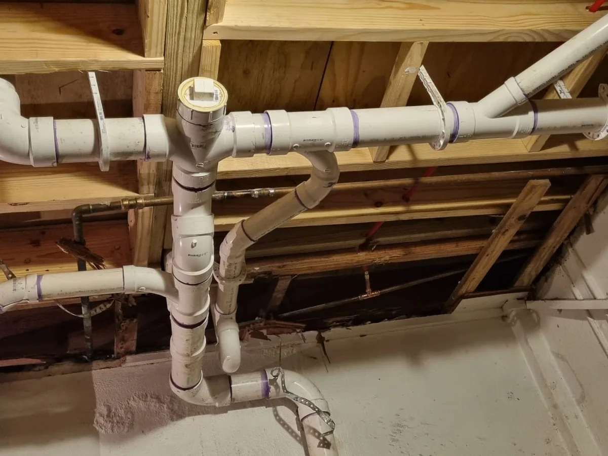 Plumbing rough-in during a remodel